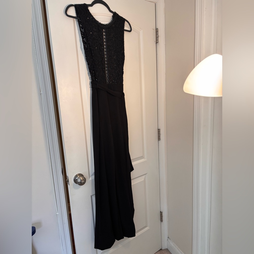 Elegant Black Evening Paintsuit